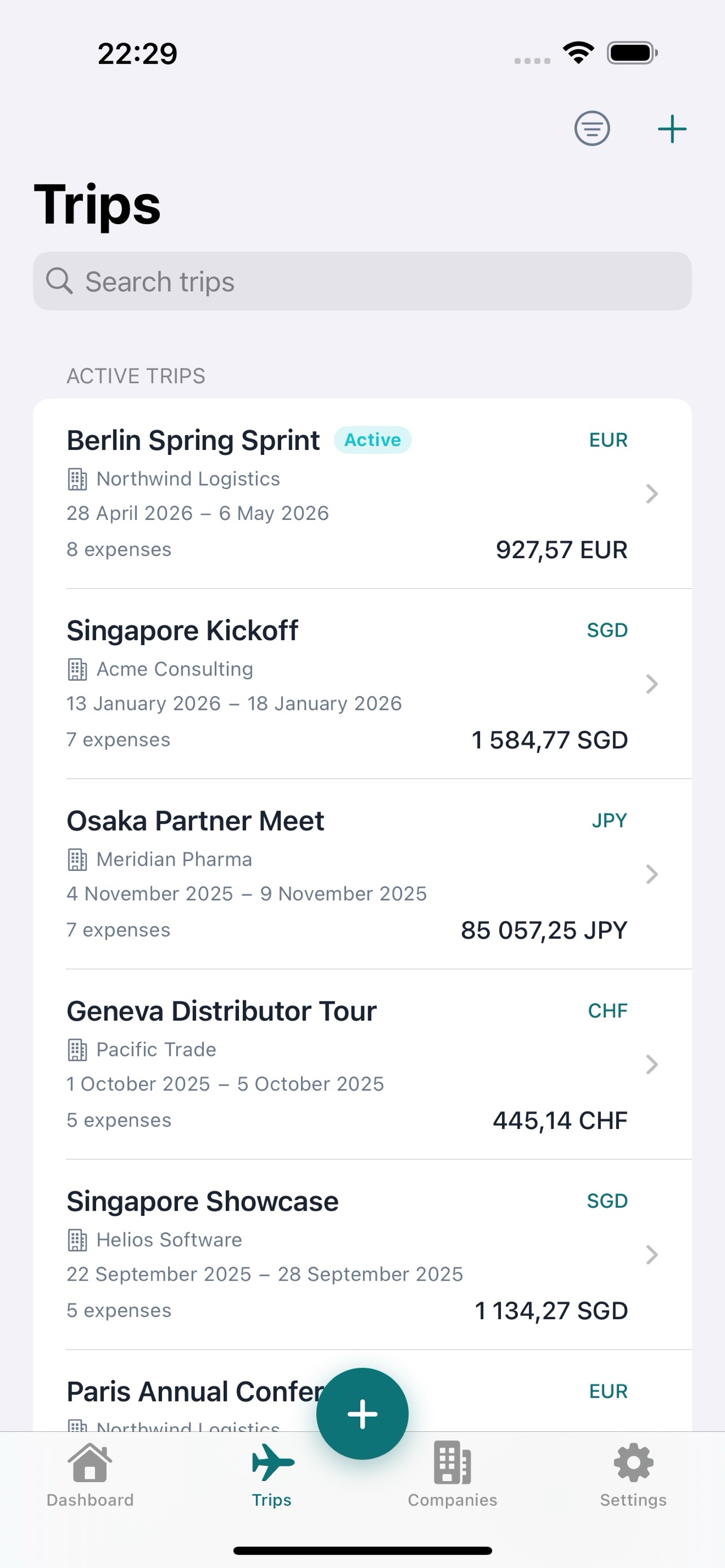 Trip list