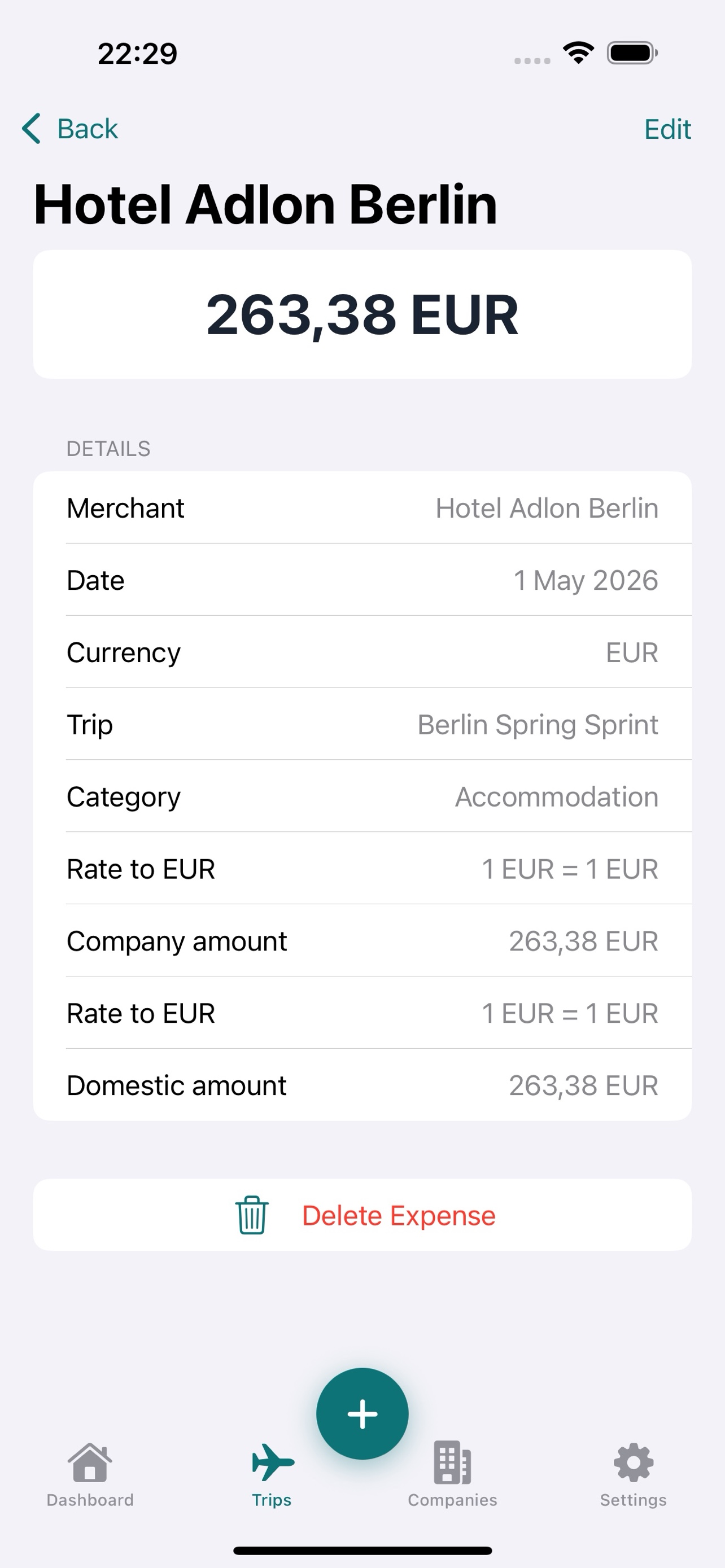 Expense detail