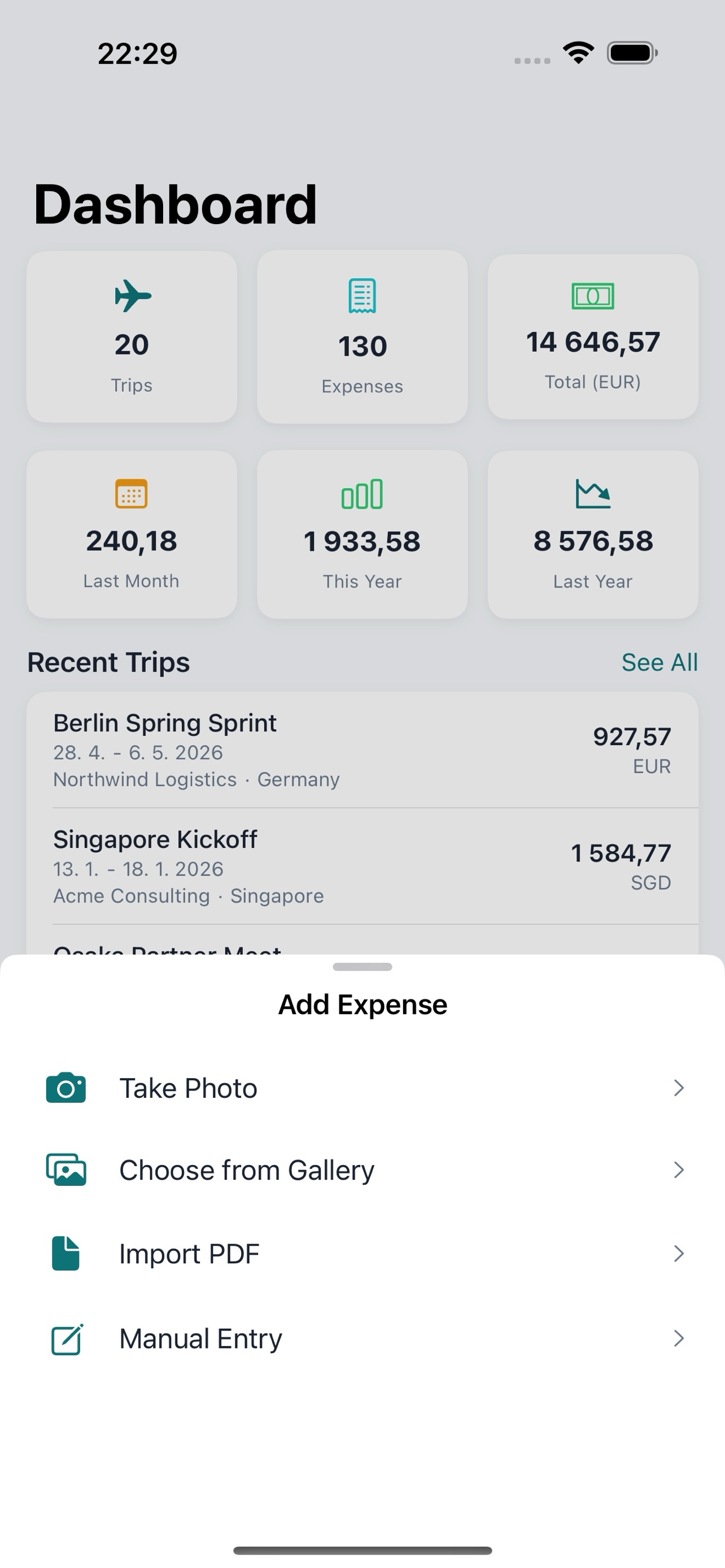 Add expense via OCR
